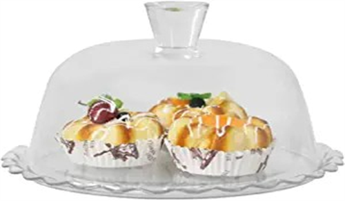 UMS Glass Cake Stand with Dome